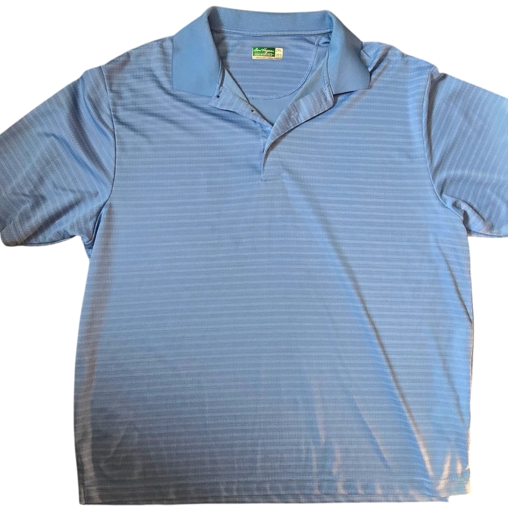 Ben Hogan Golf Polo Shirt Men's 2XL Performance Blue Polyester Striped Pre-Owned